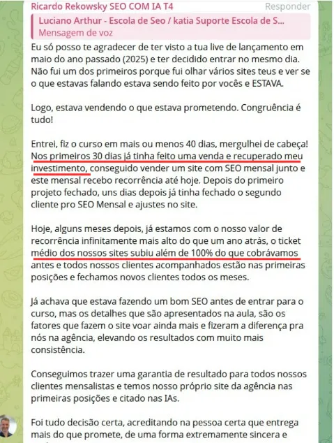 Depoimento de aluno: do R$300/mês para mais de R$30 mil/mês