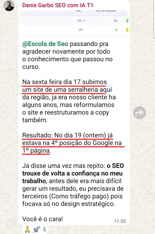 Depoimento Denis Garbo: site de serralheria na 4ª posição do Google em poucos dias
