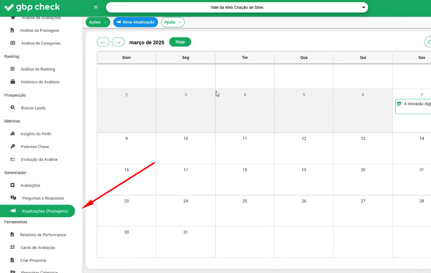 agendamento de postagens no gmn